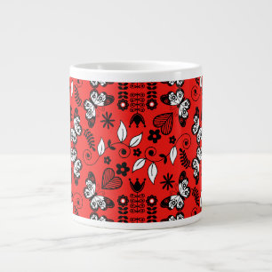 Grande Tasse Papillon art populaire scandinave