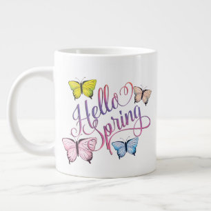 Grande Tasse Papillon Bonjour printemps