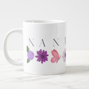 Grande Tasse Papillon floral Nana, Cadeau de fête des mères pou