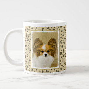 Grande Tasse Papillon (Hound Tri) Peinture - Art original du ch