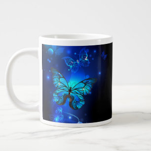 Grande Tasse Papillon Morpho sur fond sombre