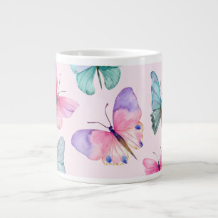 Grande Tasse Papillons Aquarelle