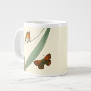Grande Tasse Papillons colorés qui se drapent autour d'une feui