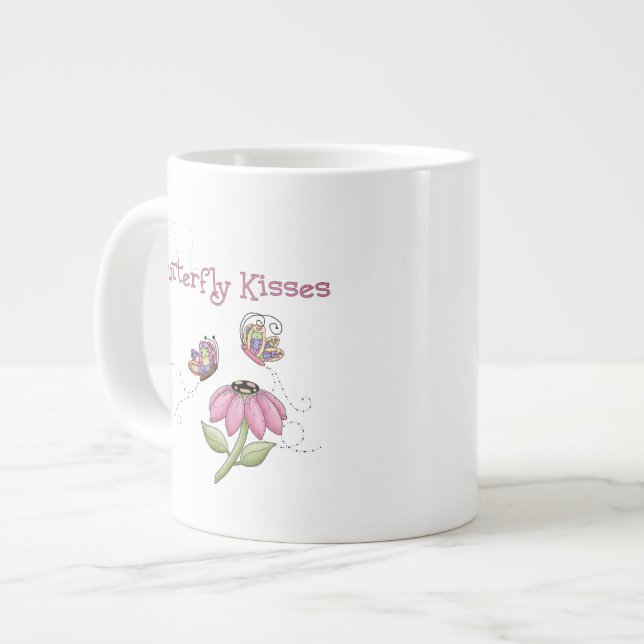 Grande Tasse Papillons embrassant une fleur (Devant gauche)