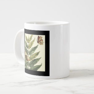 Grande Tasse Papillons et Feuilles avec cadre noir