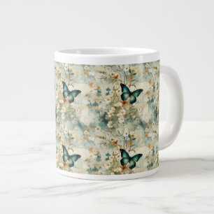 Grande Tasse Papillons et fleurs Vintages colorés (6)