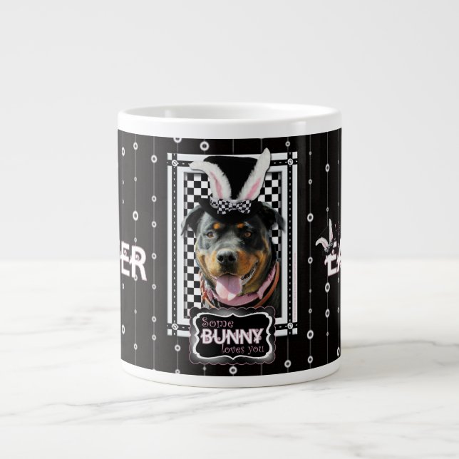 Grande Tasse Pâques - un certain lapin vous aime - rottweiler (Devant)