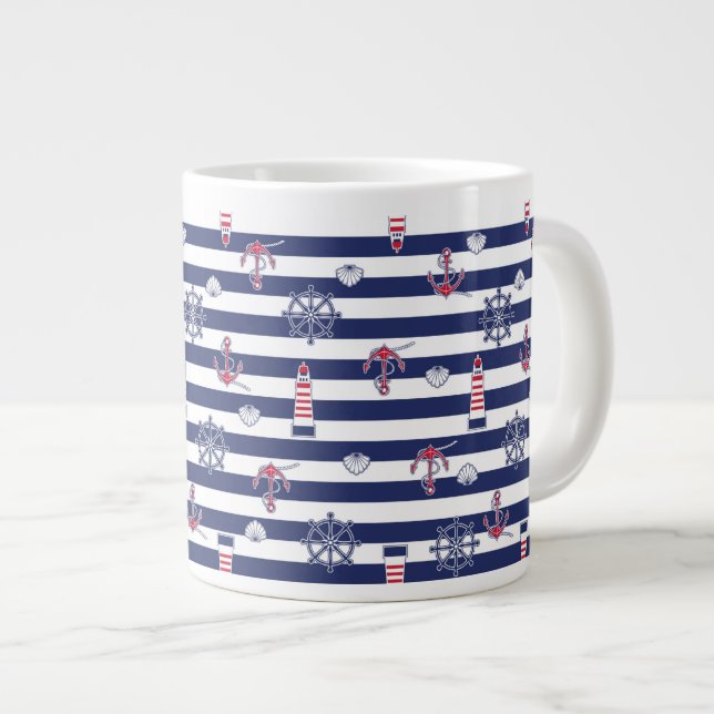 Grande Tasse Par le motif de mer (Devant droit)