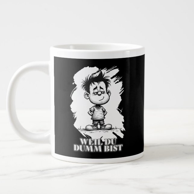 Grande Tasse Parce que tu es bête – Motif de déclaration ironiq (Gauche)