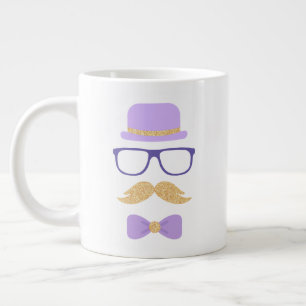 Grande Tasse Parties scintillant mignonne pourpre Mustache Gran