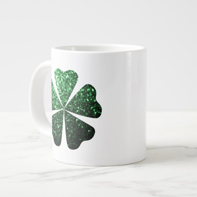 Grande Tasse Parties scintillant vert foncé brillant Shamrock C (Devant gauche)