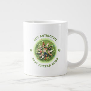 Grande Tasse Pas antisocial - Préfère simplement les chiens - P