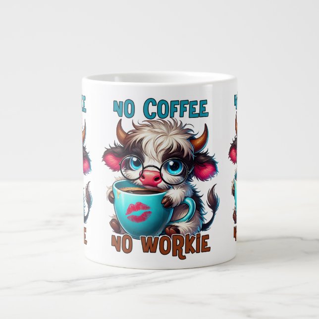 Grande Tasse Pas de café, pas de travail  (Devant)