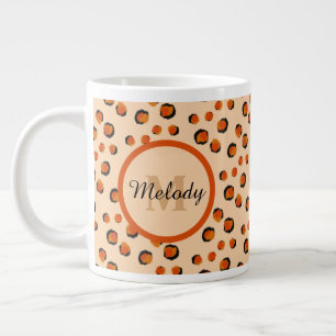 Grande Tasse Pastel & Gold cheetah Poster de animal Monogram