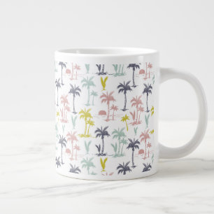 Grande Tasse Pastel Palm Tree by the Beach Motif