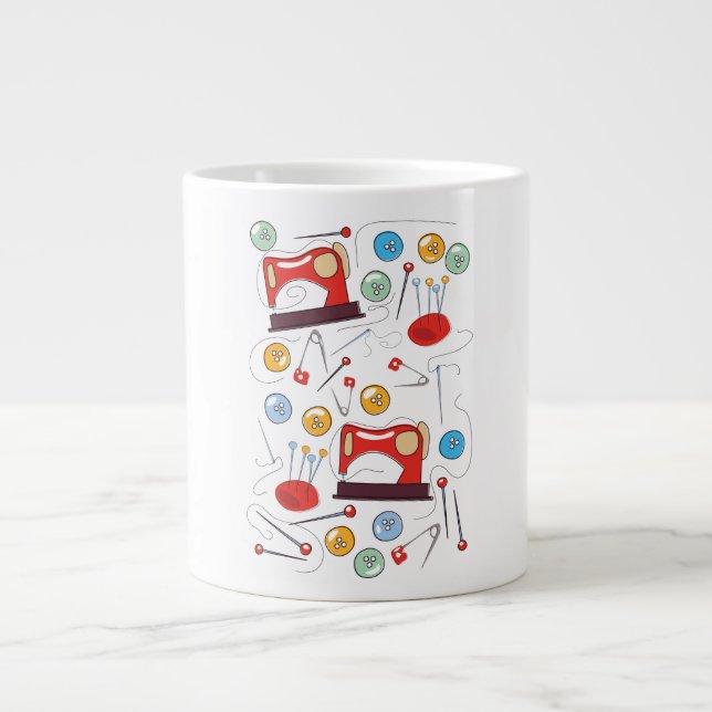 Grande Tasse Patron de couture dessiné à la main mignon (Devant)