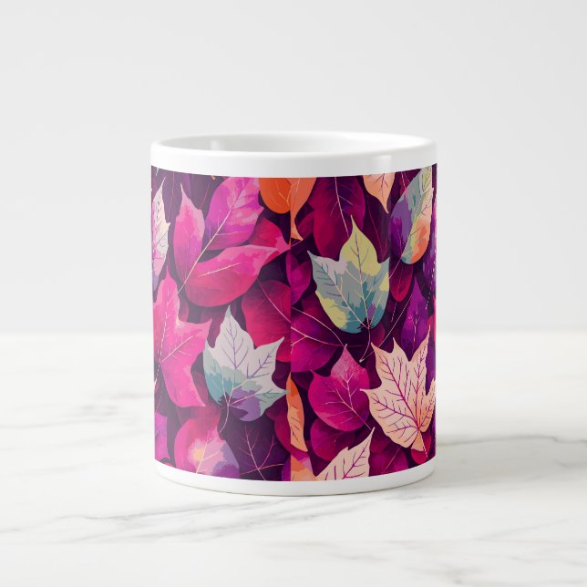 Grande Tasse Pattern de Colorful Autumn Leaves (Devant)
