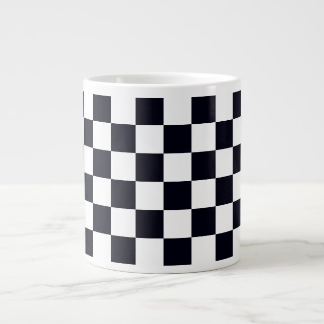 Grande Tasse Patters de Black and White Checker (Devant)