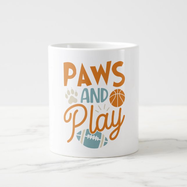 Grande Tasse Paws And Play funny Sports (Devant)