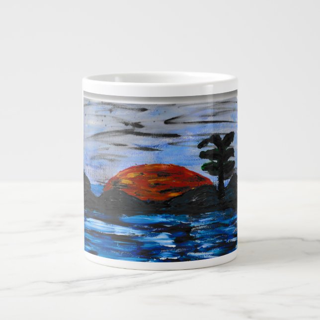 Grande Tasse Paysage au coucher du soleil (Devant)