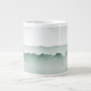 Grande Tasse Paysage de la montagne de l'Aquarelle peinte à la