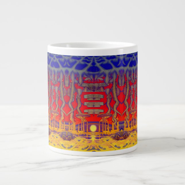 Grande Tasse Paysage de rêve psychédélique (Devant)