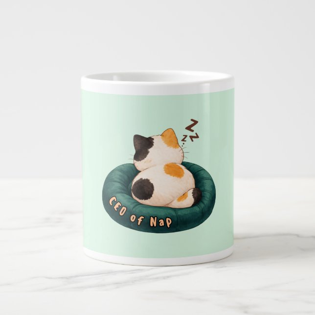 Grande Tasse "PDG de Nap" Chat dormant sur le canapé (Devant)