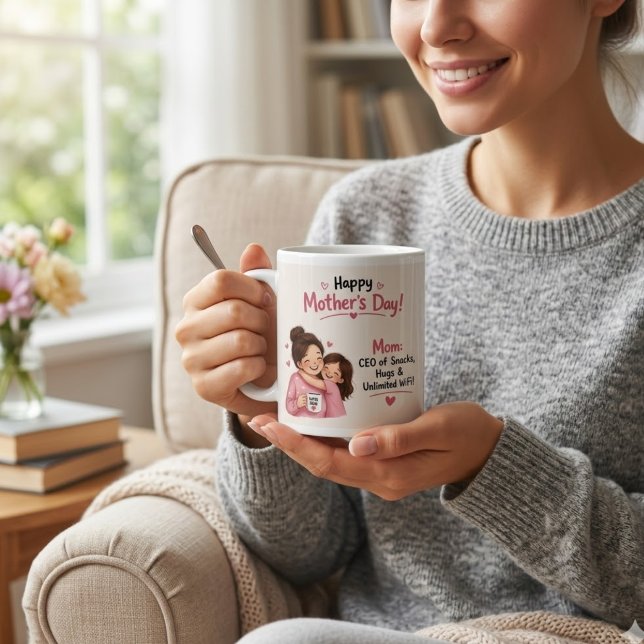 Grande Tasse PDG Fun de Snacks & Hugs Illustration (Créateur téléchargé)