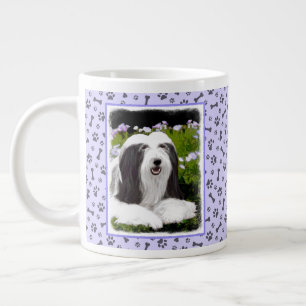 Grande Tasse Peinture à collie à poils - Joli art original de c
