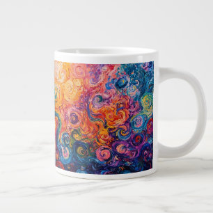 Grande Tasse Peinture à l'huile de tourbillons psychédélique