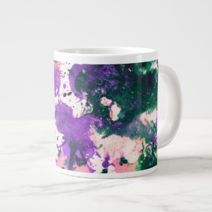 Grande Tasse Peinture Abstraite couleur vert et pourpre