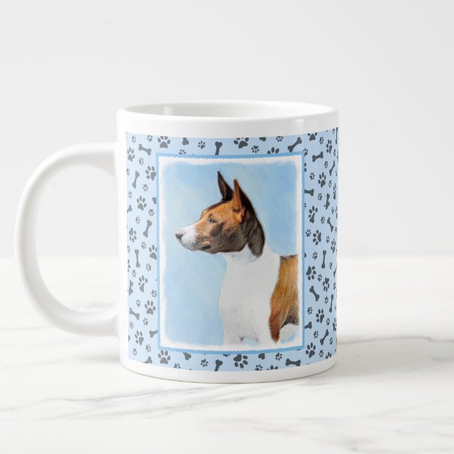 Grande Tasse Peinture Basenji - Belle Art Original (Gauche)