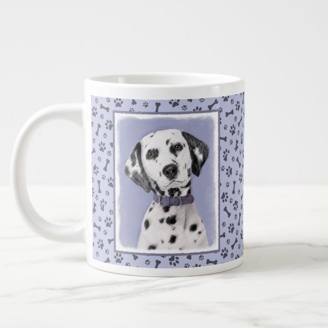 Grande Tasse Peinture Dalmatienne - Cute Original Chien Art (Gauche)