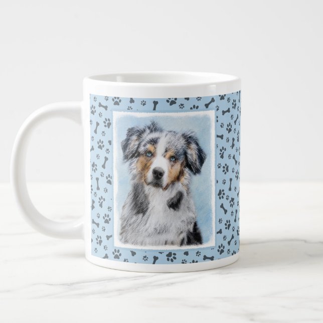 Grande Tasse Peinture de berger américaine miniature - Chien Ar (Gauche)