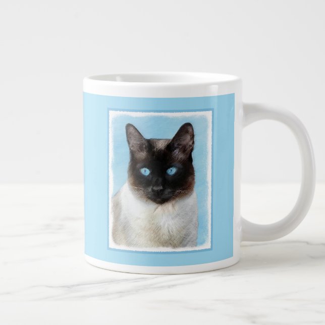 Grande Tasse Peinture de chats de Siamese - Cute Original Cat A (Droite)