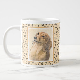 Grande Tasse Peinture de Dachshund (Longhaïs) - Art original du