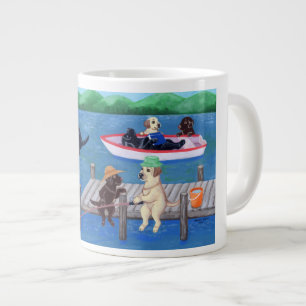 Grande Tasse Peinture de Labradors d'amusement de lac