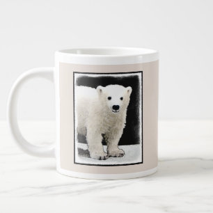 Grande Tasse Peinture de l'ours polaire - Art original de la fa