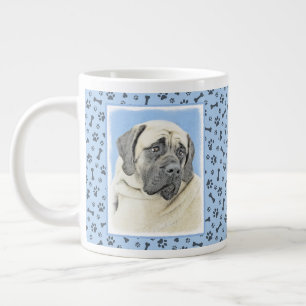 Grande Tasse Peinture de Mastiff Anglais (Fauve) - Art de Chien
