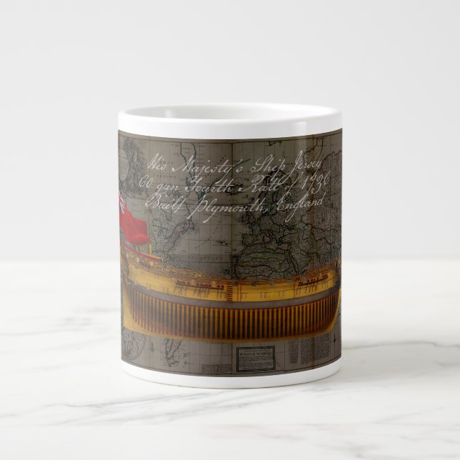 Grande Tasse Peinture de profil du navire Jersey (Devant)