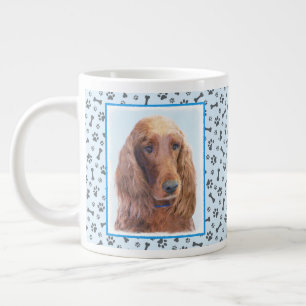 Grande Tasse Peinture de Setter irlandais - Joli art original d