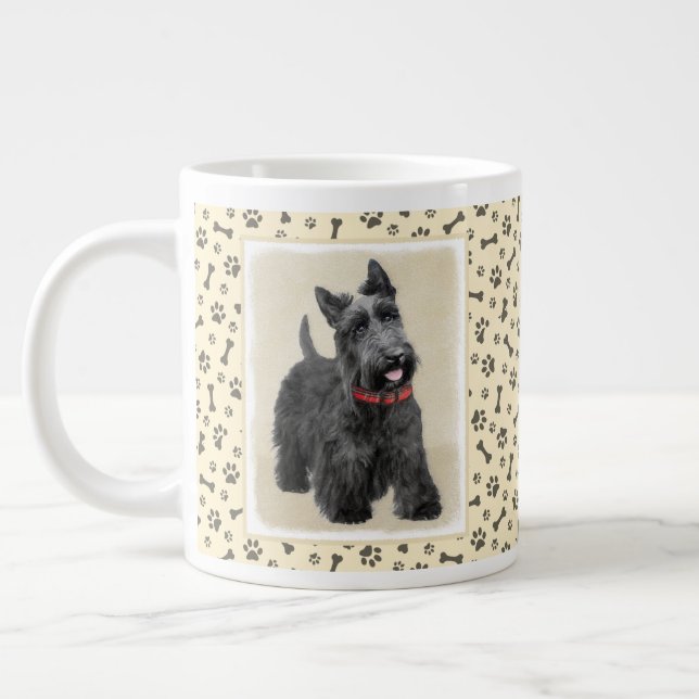 Grande Tasse Peinture écossaise Terrier - Cute Original Chien A (Gauche)