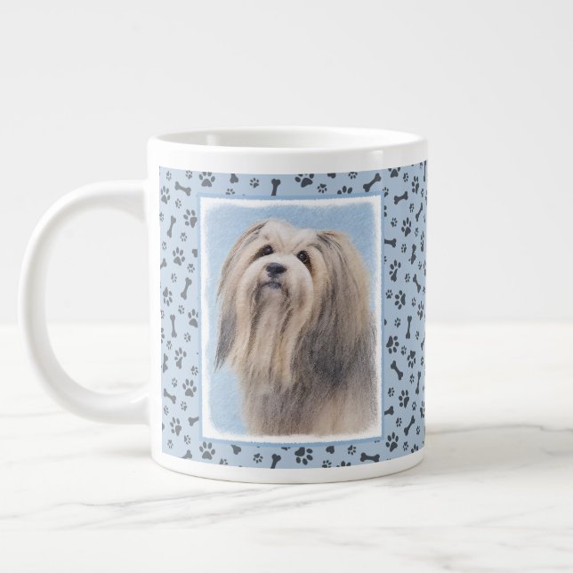 Grande Tasse Peinture Havanaise (Argent) - Cute Original Chien  (Gauche)