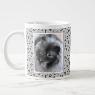 Grande Tasse Peinture Keeshond Bailey - Cute Original Chien Art