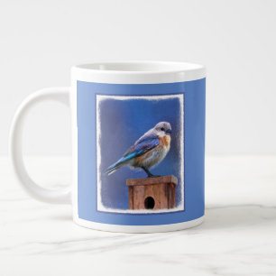 Grande Tasse Peinture Merlebleu (Femelle) - Art Original d'Oise