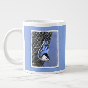 Grande Tasse Peinture Nuthatch à poitrine blanche Art original
