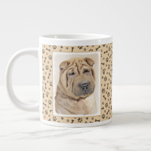 Grande Tasse Peinture Shar Pei - Cute Original Chien Art