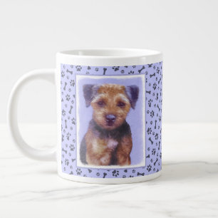 Grande Tasse Peinture sur la frontière de Terrier - jolie art o