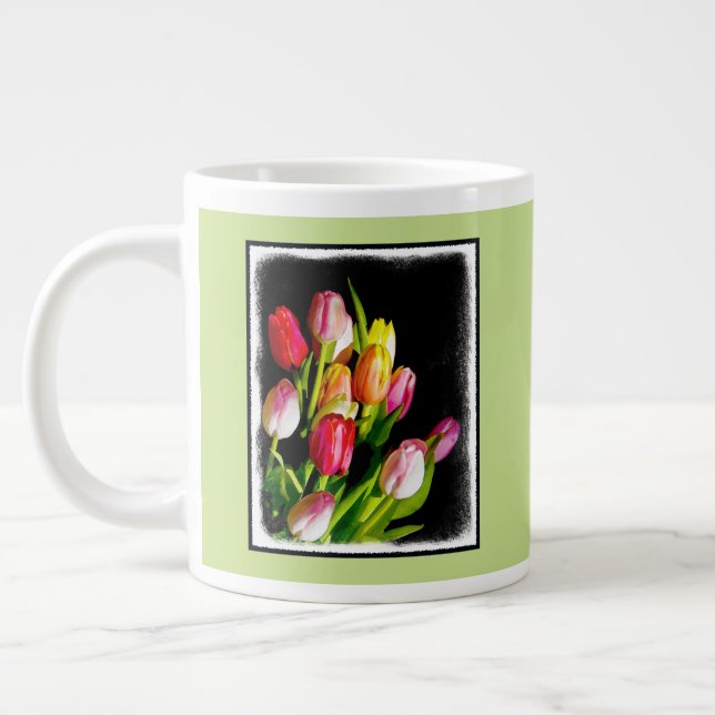 Grande Tasse Peinture Tulip - Art Fleur original (Gauche)