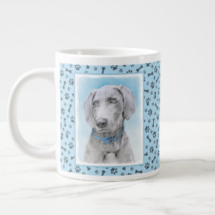 Grande Tasse Peinture Weimaraner - Joli art original chien